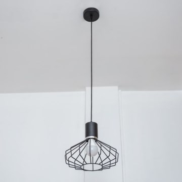 Luster na lanku SOLANO 1xE27/15W/230V čierna/lesklý chróm
