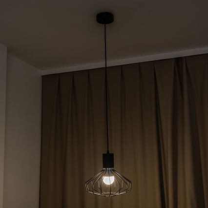 Luster na lanku SOLANO 1xE27/15W/230V čierna/lesklý chróm