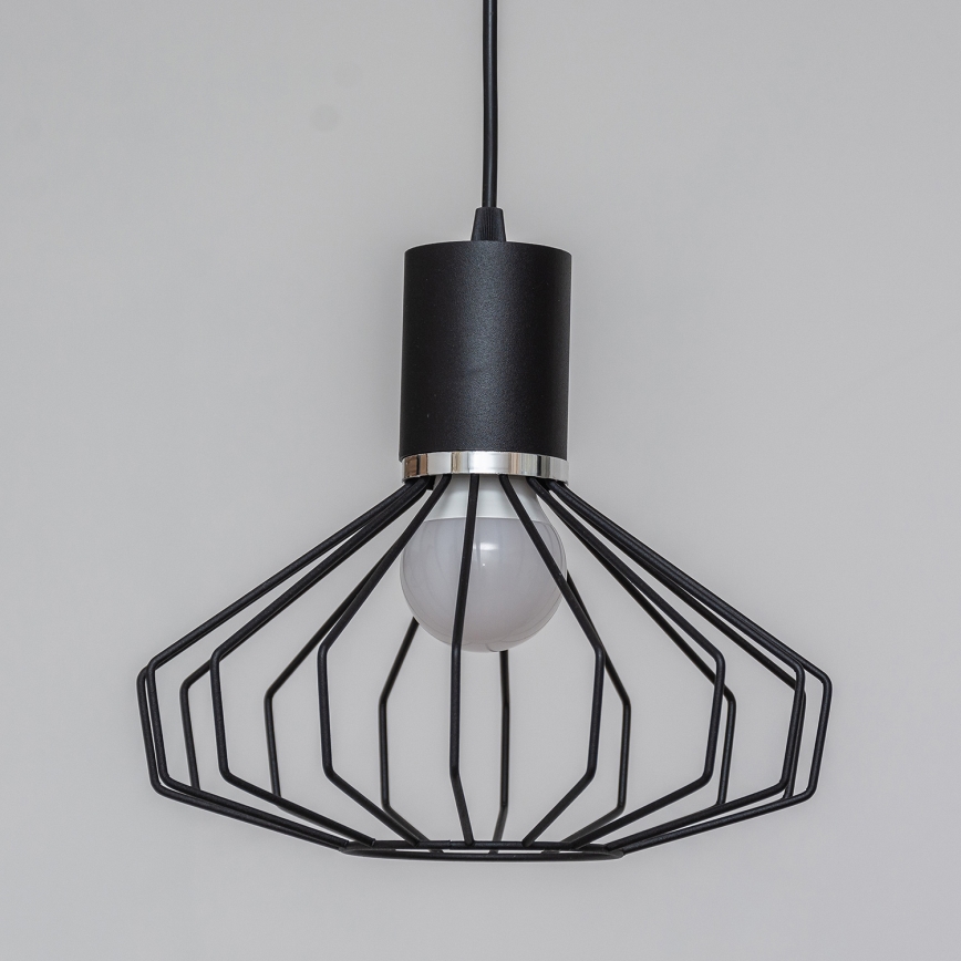 Luster na lanku SOLANO 3xE27/15W/230V čierna/lesklý chróm