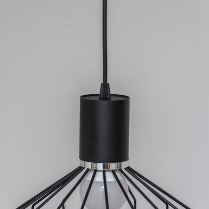 Luster na lanku SOLANO 3xE27/15W/230V čierna/lesklý chróm