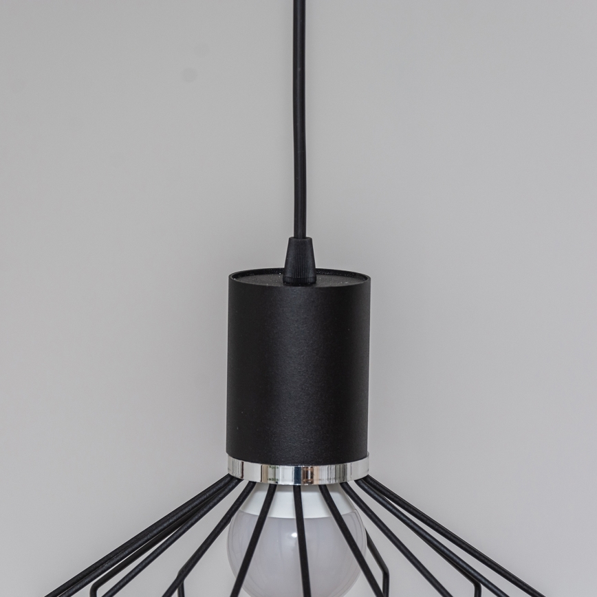 Luster na lanku SOLANO 3xE27/15W/230V čierna/lesklý chróm