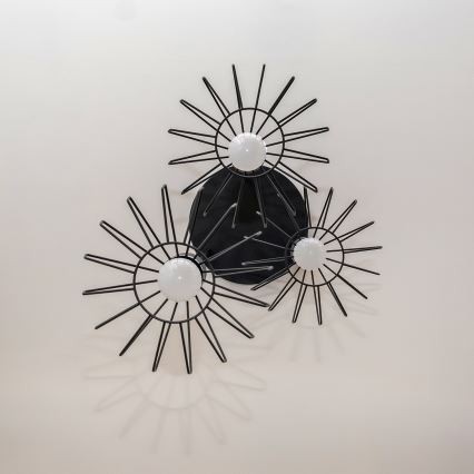 Luster na lanku SOLANO 3xE27/15W/230V čierna/lesklý chróm