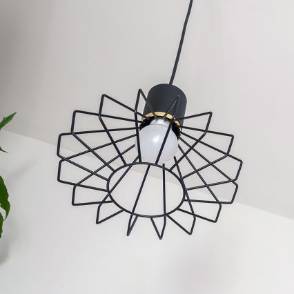 Luster na lanku SOLANO 3xE27/15W/230V čierna/zlatá