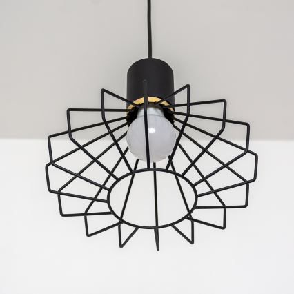 Luster na lanku SOLANO 3xE27/15W/230V čierna/zlatá