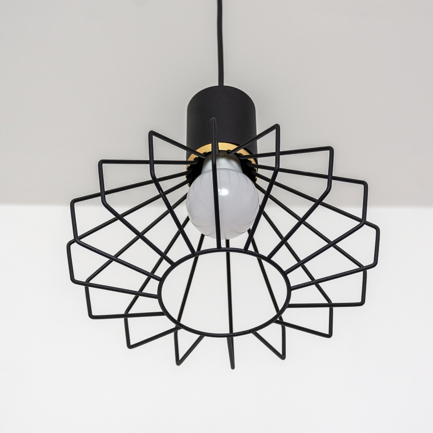 Luster na lanku SOLANO 3xE27/15W/230V čierna/zlatá