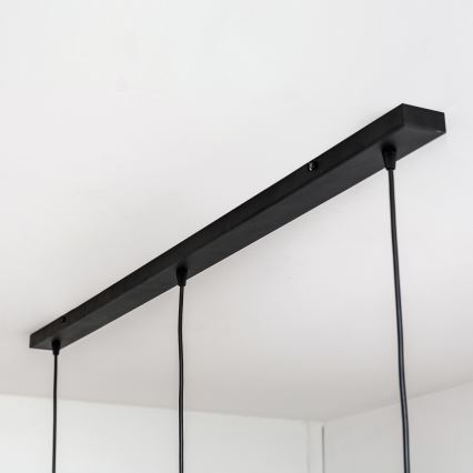 Luster na lanku SOLANO 3xE27/15W/230V čierna/zlatá