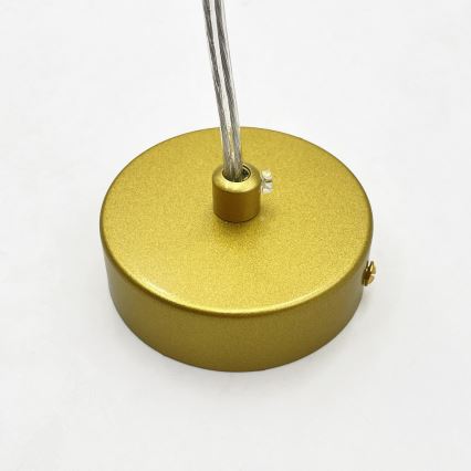 Luster na lanku SOLARI 10xE14/15W/230V zlatá/dymová čierna