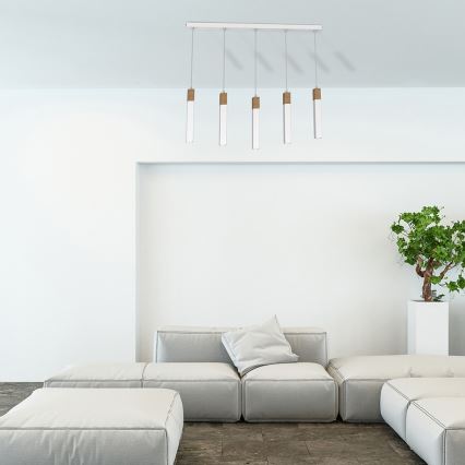 Luster na lanku SOLO 5xGU10/MR11/40W/230V biela