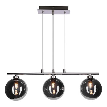 Luster na lanku SOMUL 3xG9/20W/230V dymovo čierny