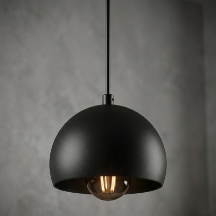 Luster na lanku SOOL 1xE27/15W/230V priemer 15 cm čierny
