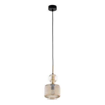 Luster na lanku SOPHIA 1xE14/10W/230V čierna/dymová béžová