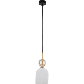 Luster na lanku SOPHIA 1xE14/10W/230V čierna/dymovo-béžová/biela