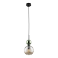Luster na lanku SOPHIA 1xE14/10W/230V čierna/zelená/dymová béžová