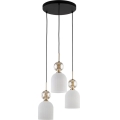 Luster na lanku SOPHIA 3xE14/10W/230V čierna/dymová béžová/biela