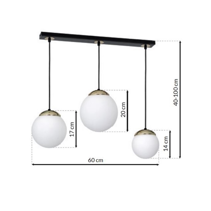 Luster na lanku SPARTA 3xE14/40W/230V