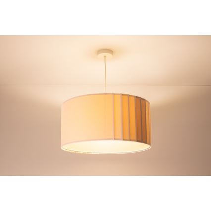 Luster na lanku STRIPES 1xE27/60W/230V priemer 40 cm krémový