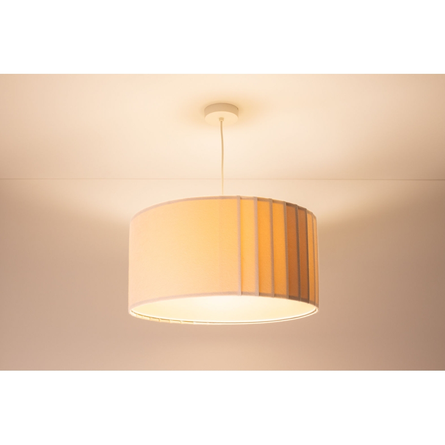 Luster na lanku STRIPES 1xE27/60W/230V priemer 40 cm krémový
