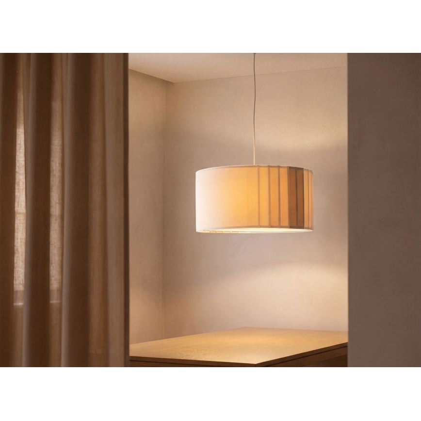 Luster na lanku STRIPES 1xE27/60W/230V priemer 40 cm krémový