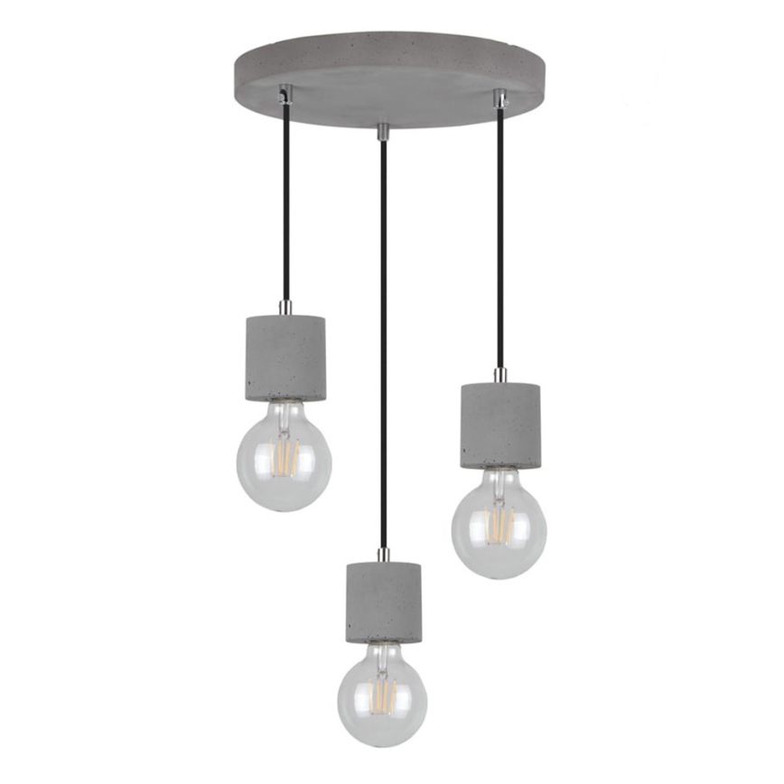 Luster na lanku STRONG 3xE27/60W/230V betón