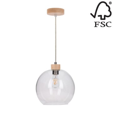 Luster na lanku SVEA 1xE27/60W/230V breza – FSC certifikované