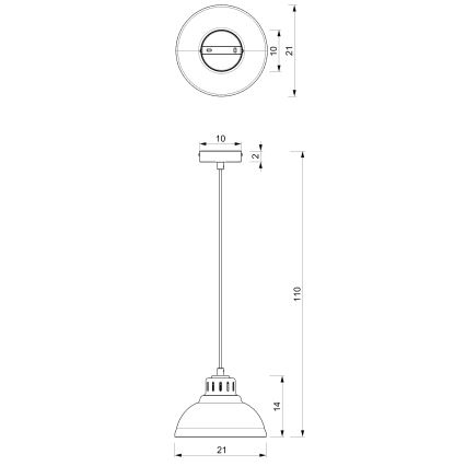 Luster na lanku SVEN 1xE27/15W/230V biela