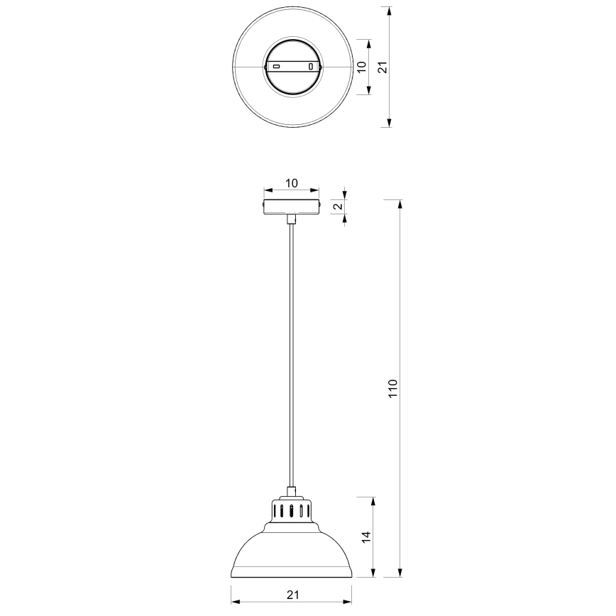Luster na lanku SVEN 1xE27/15W/230V biela