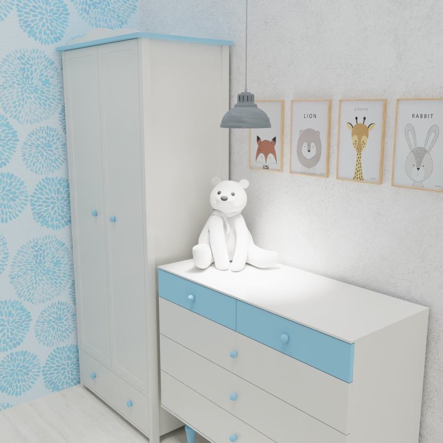Luster na lanku SVEN 1xE27/15W/230V šedá