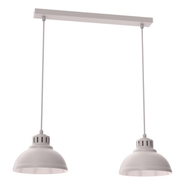 Luster na lanku SVEN 2xE27/15W/230V krémový