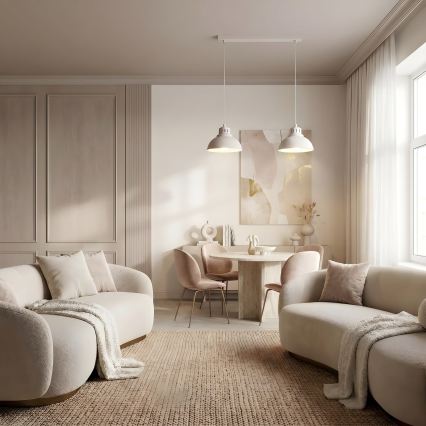 Luster na lanku SVEN 2xE27/15W/230V krémový