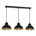 Luster na lanku SVEN 3xE27/15W/230V čierna/zlatá
