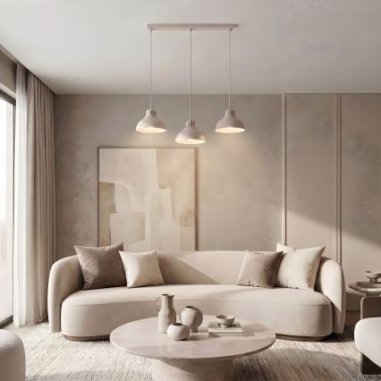 Luster na lanku SVEN 3xE27/15W/230V krémový