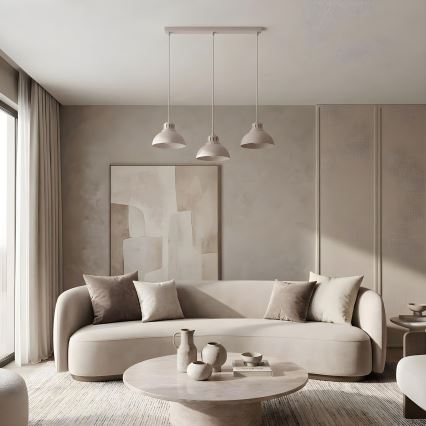 Luster na lanku SVEN 3xE27/15W/230V krémový