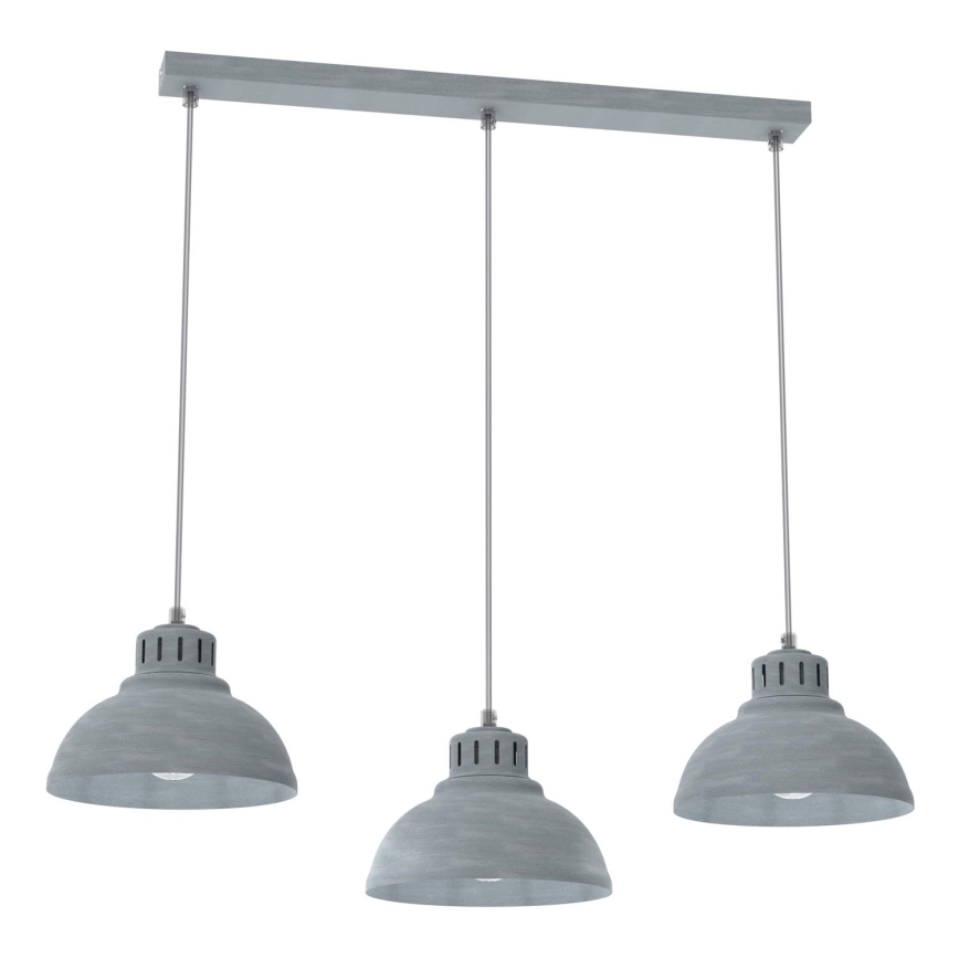 Luster na lanku SVEN 3xE27/15W/230V šedá