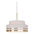 Luster na lanku TAMI 1xE27/60W/230V pr. 40 cm krémová/zlatá