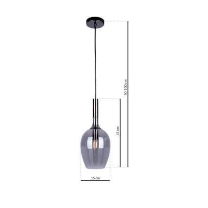 Luster na lanku TANGO 1xE14/40W/230V čierna