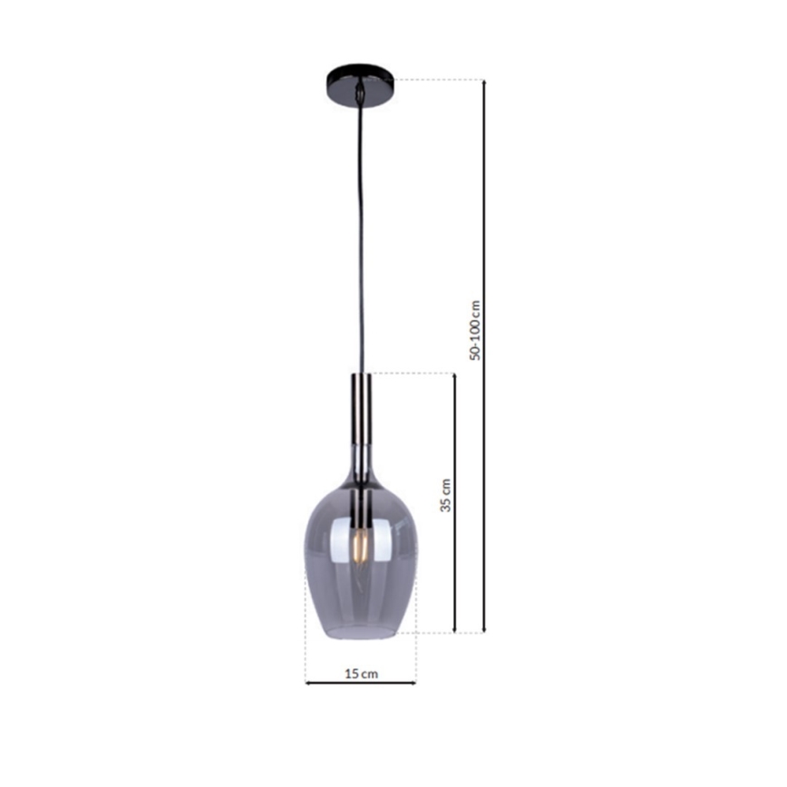 Luster na lanku TANGO 1xE14/40W/230V čierna