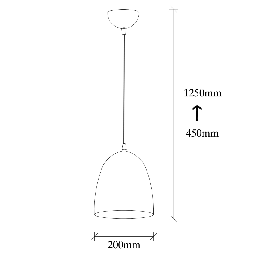 Luster na lanku TATTOO 1xE27/40W/230V, priemer 20 cm, čierny