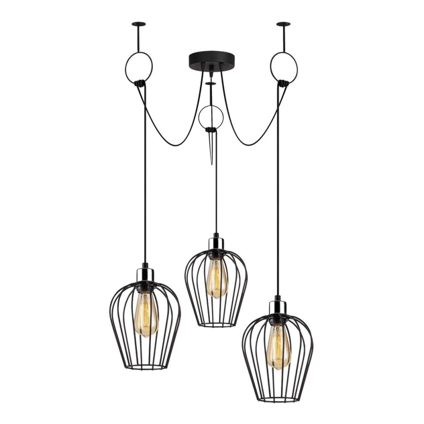 Luster na lanku TEL 3xE27/40W/230V pavúk