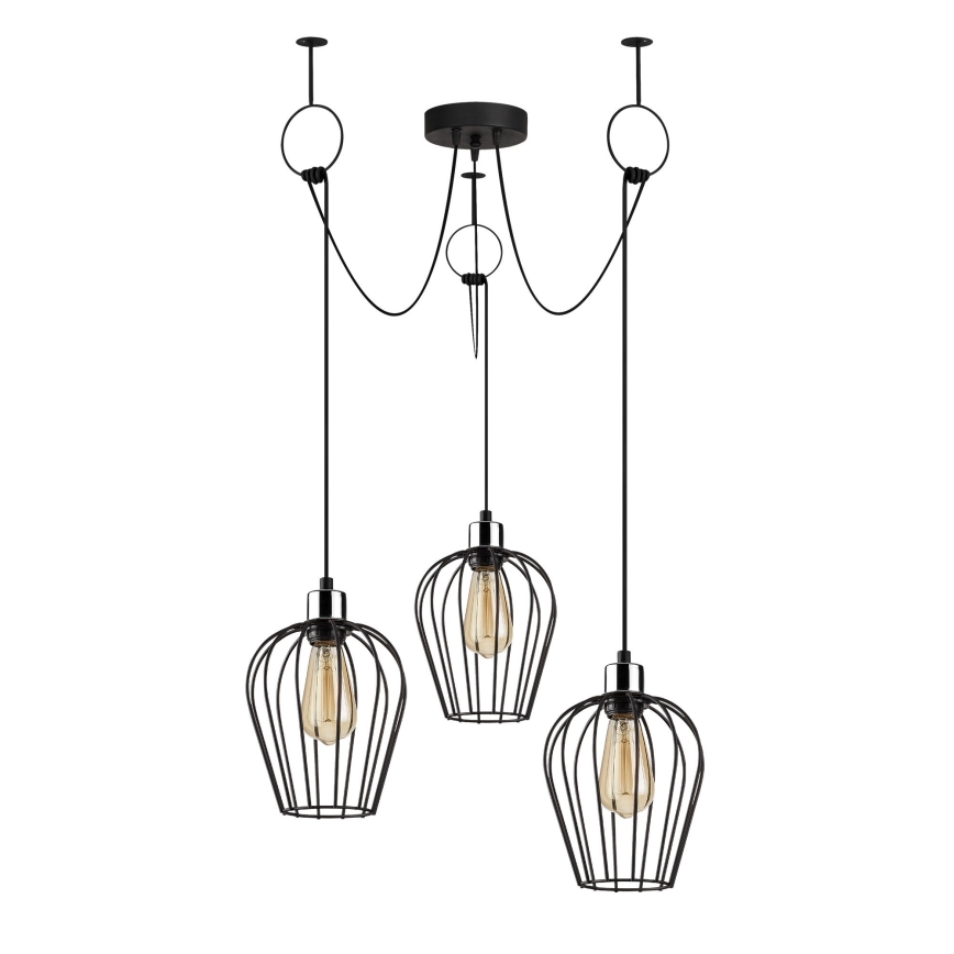Luster na lanku TEL 3xE27/40W/230V pavúk