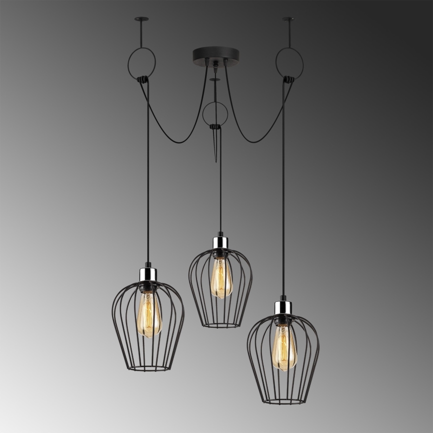 Luster na lanku TEL 3xE27/40W/230V pavúk