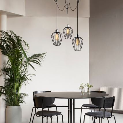 Luster na lanku TEL 3xE27/40W/230V pavúk