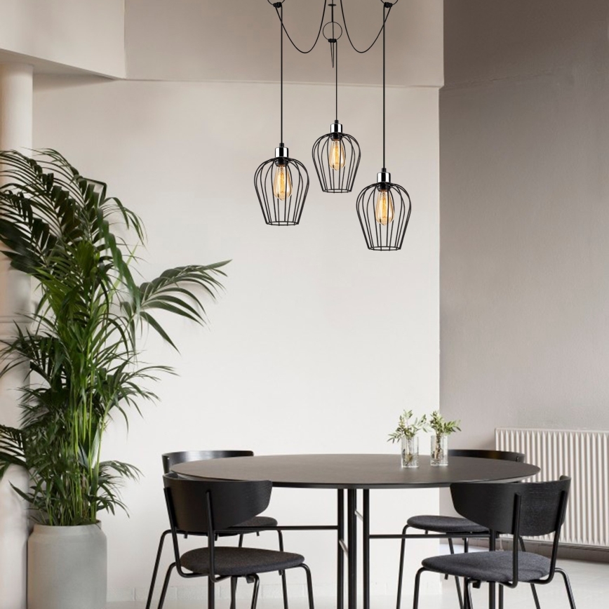 Luster na lanku TEL 3xE27/40W/230V pavúk