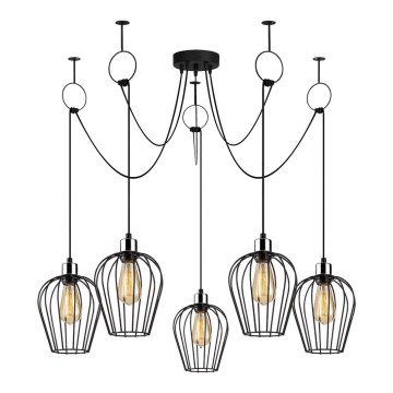 Luster na lanku TEL 5xE27/40W/230V pavúk