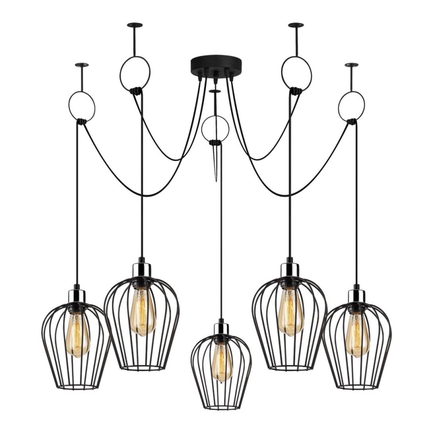 Luster na lanku TEL 5xE27/40W/230V pavúk