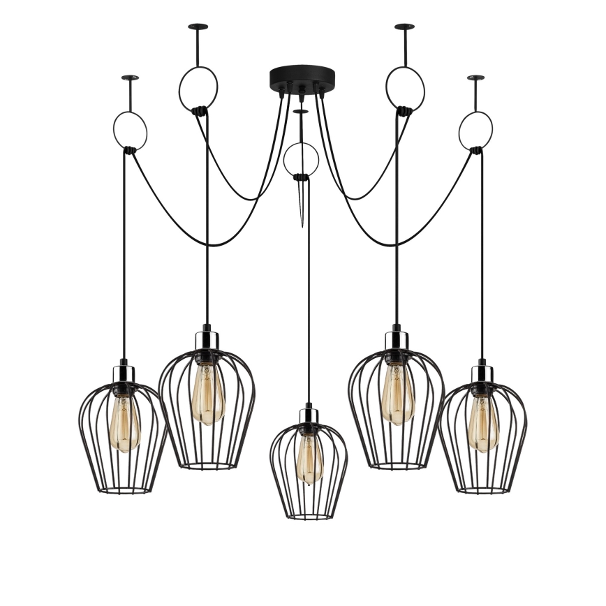 Luster na lanku TEL 5xE27/40W/230V pavúk