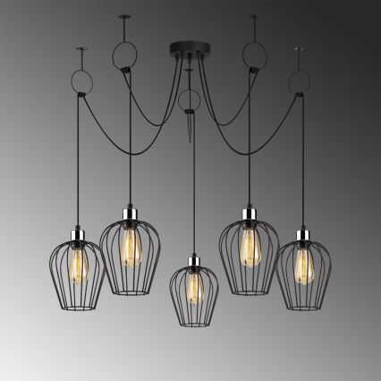 Luster na lanku TEL 5xE27/40W/230V pavúk