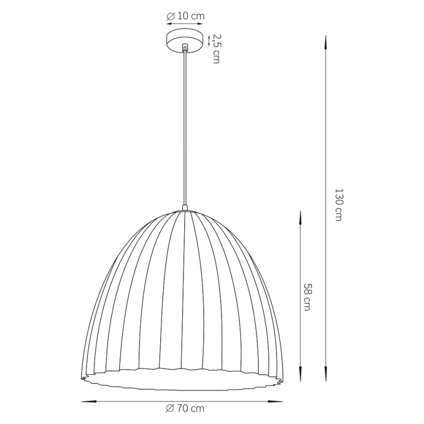 Luster na lanku TELMA 1xE27/60W/230V pr. 70 cm hnedá/zlatá
