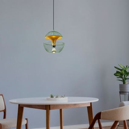 Luster na lanku TELMANDER 1xE27/40W/230V zelená