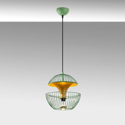Luster na lanku TELMANDER 1xE27/40W/230V zelená