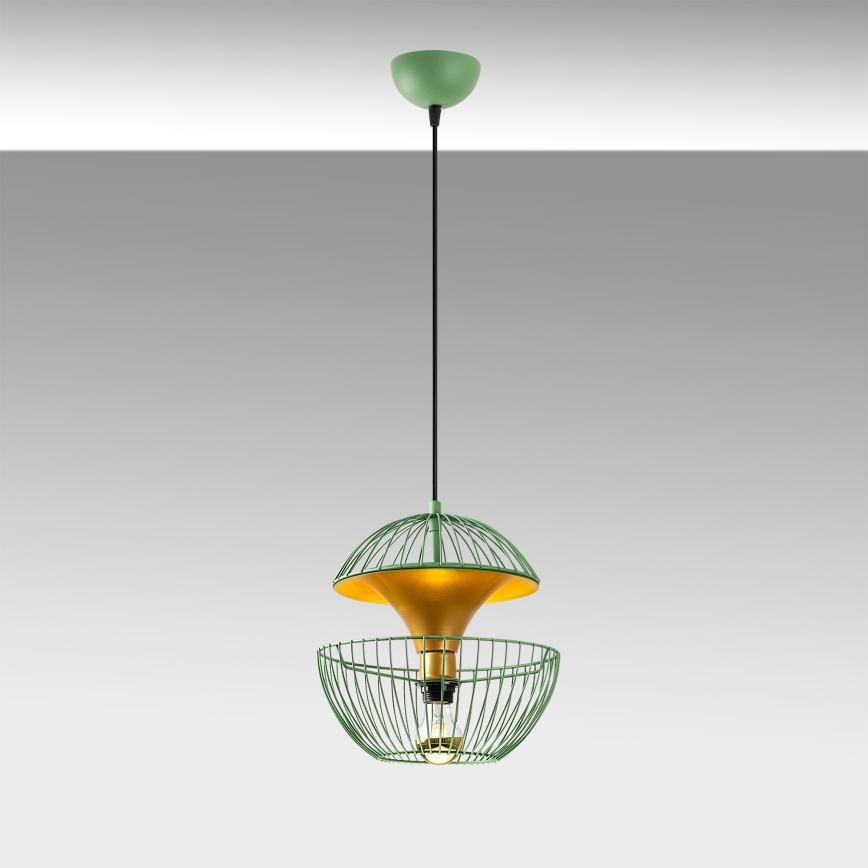Luster na lanku TELMANDER 1xE27/40W/230V zelená